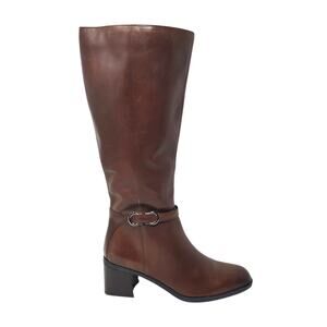 Naturalizer Sterling Knee High Shaft Boots Chocolate Brown Leather Size US 9